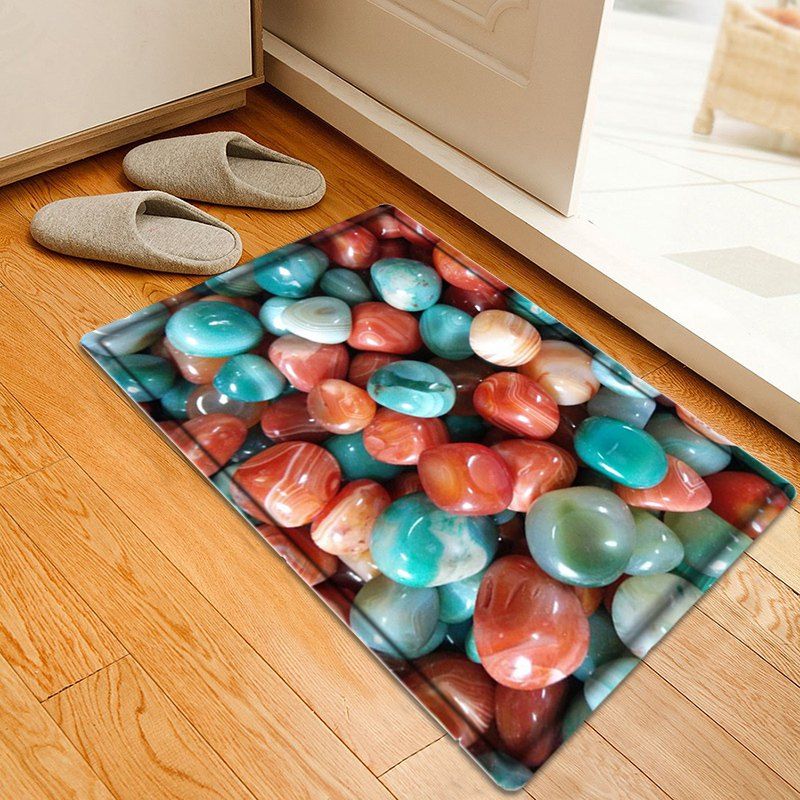 

Colorful Agate Stone Pattern Water Absorbing Bathroom Floor Mat, Colormix