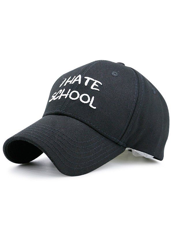 Trendy I Hate School Embroidery Baseball Hat  