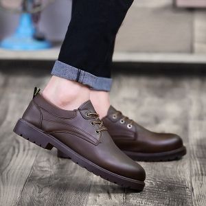 Faux Leather Round Toe Casual Shoes
