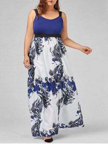 Robe Maxi Grande Taille 52 - Imprimé Floral Vert - Coupe Asymétrique - Occasion Parfait État