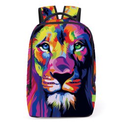 Colorful Lion Printed Backpack