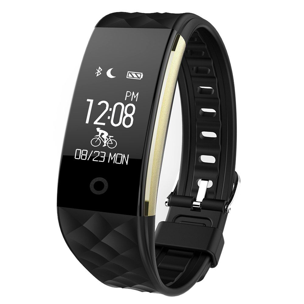 

S2 Bluetooth Smart Bracelet with Heart Rate Monitor Notification GPS Sport Tracker Watch, Black