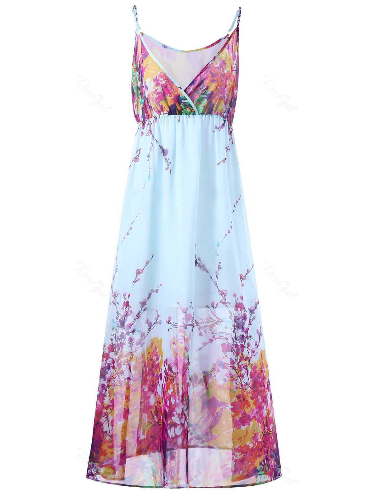 30 Off Plus Size Tiny Floral Flowy Slip Dress Rosegal 3653