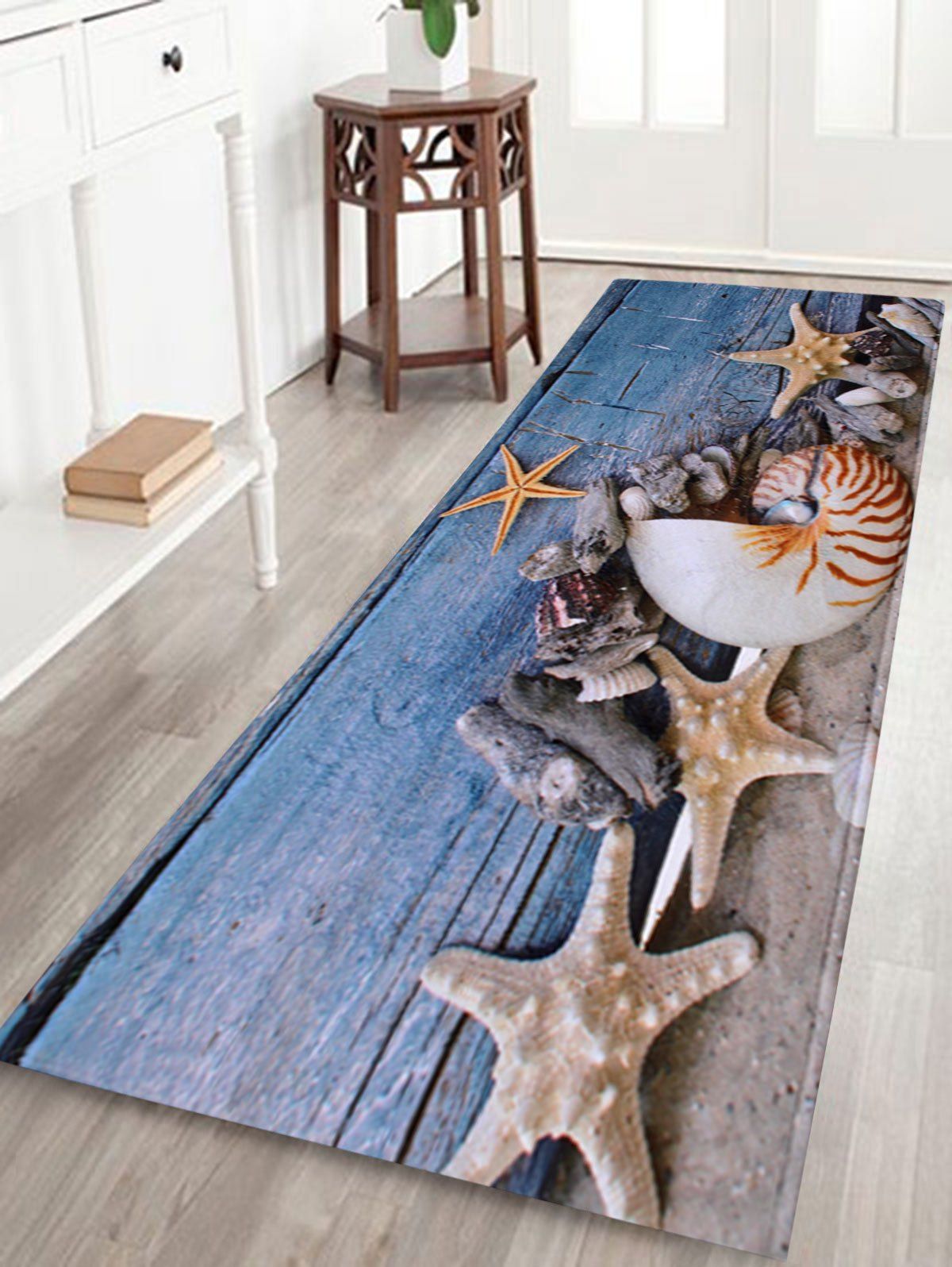 [33% OFF] Conch Starfish Velvet Skidproof Bath Rug | Rosegal