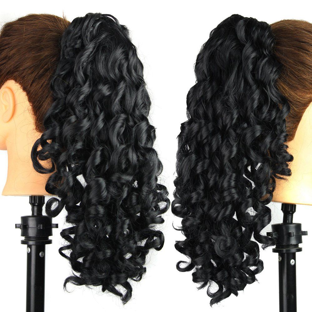 18 Off Shaggy Medium Kinky Curly Ponytail Hair Pieces Rosegal