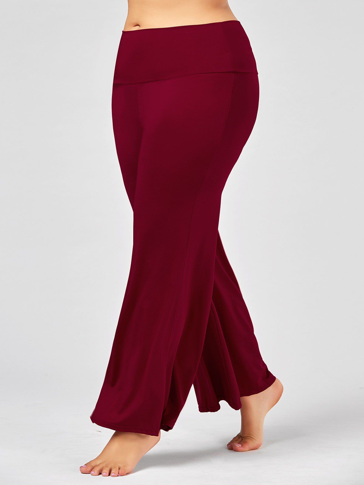 

Plus Size Maxi High Rise Palazzo Pants, Deep red