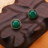 Clous D'orailles Circle D'émeraude Artificielle -  