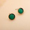 Clous D'orailles Circle D'émeraude Artificielle -  