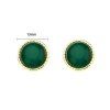 Clous D'orailles Circle D'émeraude Artificielle -  