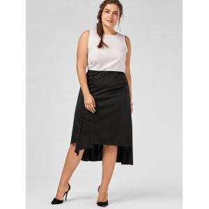 plus asymmetric midi flowy skirt bottoms rosegal