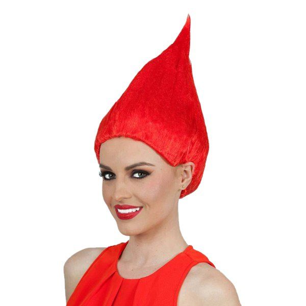 

Flame Shape Trolls Peluca Cosplay Halloween Wig, Red