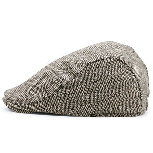

Dense Checked Vintage Flat Hat, Coffee