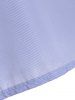 Bowknot Stripe Cold Shoulder Top - Bleu clair M