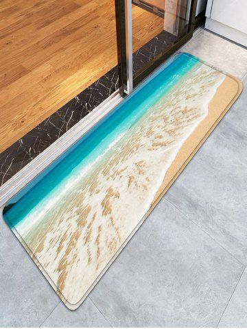 Sand Yellow W24 Inch L71 Flannel Water Absorption Beach Flannel Water Absorption Beach Bathroom Rug