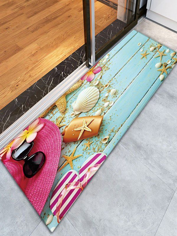 [45 OFF] Starfish Shell Flannel Skidproof Bathroom Rug Rosegal