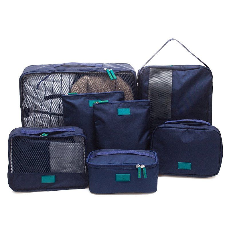 

7 Set Packing Cubes Travel Luggage Organizer Bag, Cadetblue