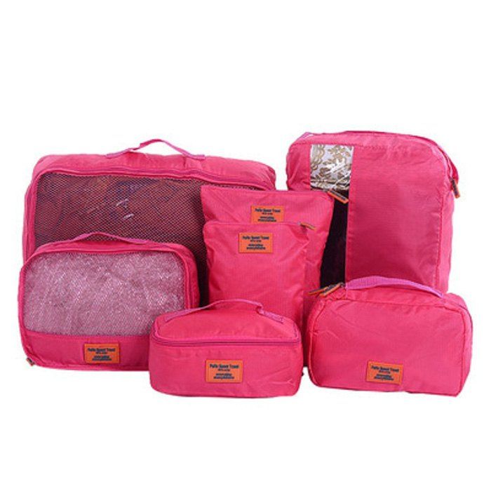 

7 Set Packing Cubes Travel Luggage Organizer Bag, Sangria