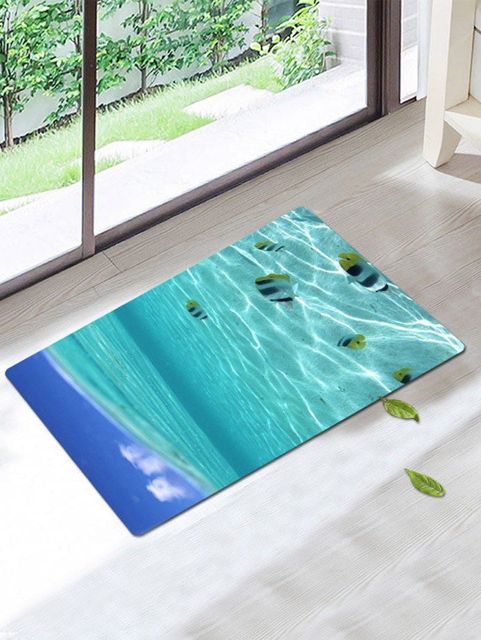 2018 Coral Fleece 3d Fish Underwater Bath Rug In Blue W20 Inch * L31.5 ...