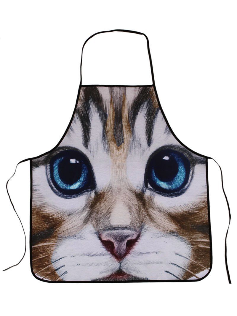 

Kitchen Tool Cat Animal Waterproof Polyester Apron, Dun