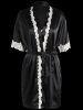 Satin Short Slip Dress and Belted Robe -  