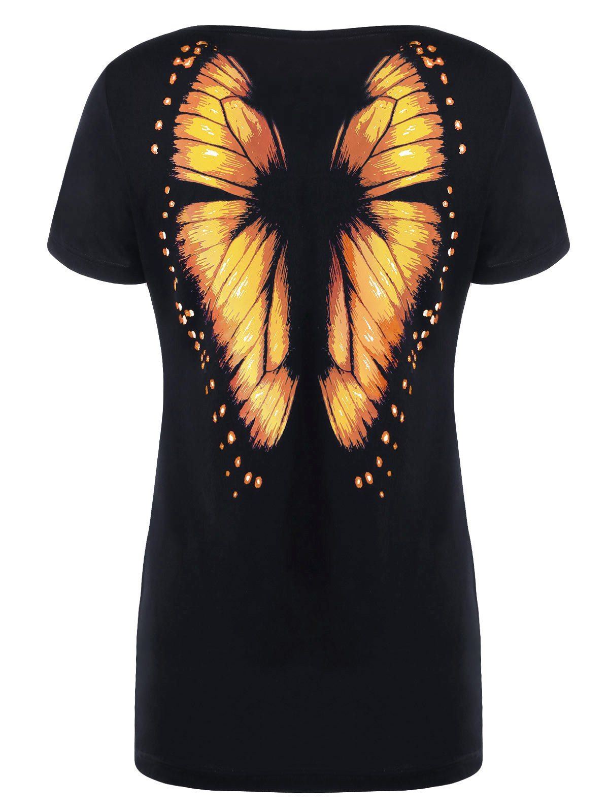 

Butterfly Printed Short Sleeve Tee, Orange