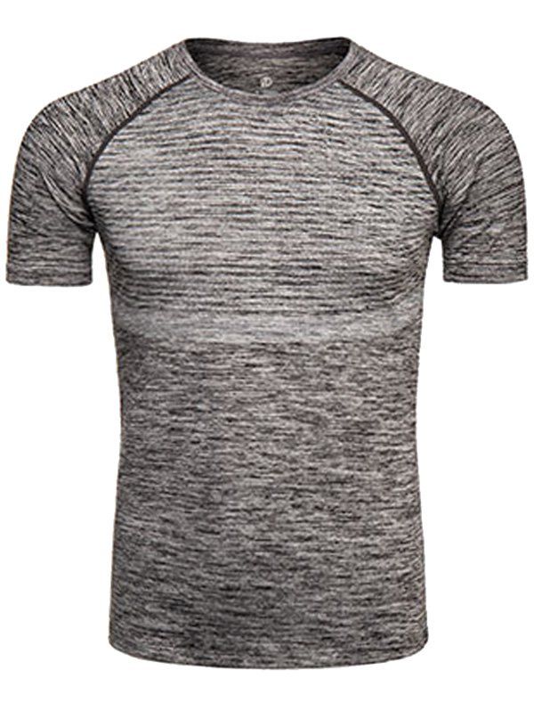 

Polka Dot Print Crew Neck Quick Dry Training T-shirt, Gray
