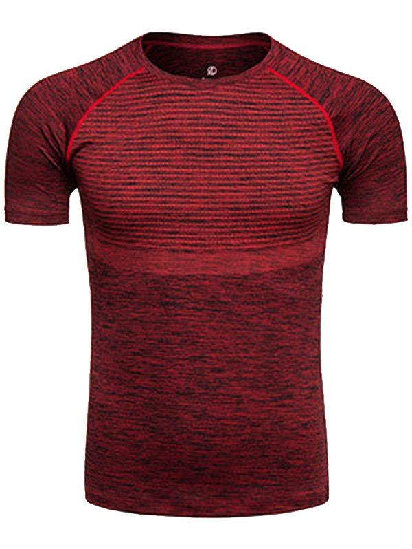 

Polka Dot Print Crew Neck Quick Dry Training T-shirt, Claret