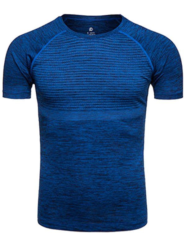 

Polka Dot Print Crew Neck Quick Dry Training T-shirt, Deep blue