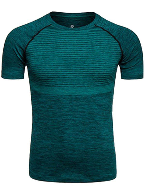 

Polka Dot Print Crew Neck Quick Dry Training T-shirt, Blackish green