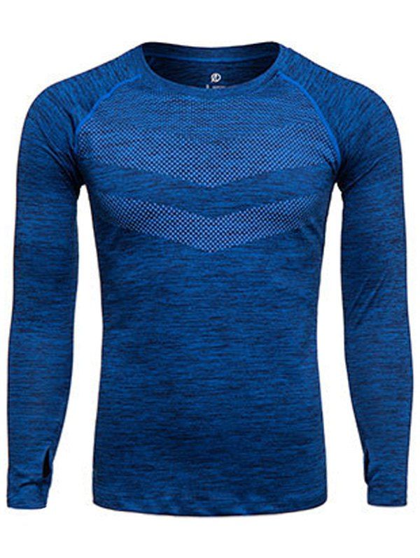 

Long Sleeve Printed Quick Dry Training T-shirt, Deep blue