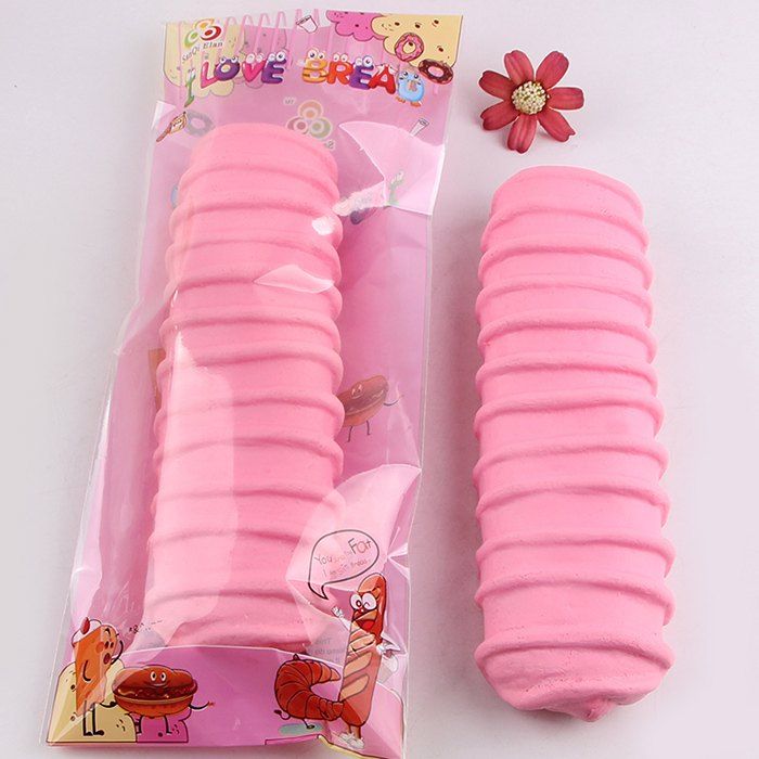 

1Pcs Caterpillar Bread Slow Rising Squishy Toy, Pink