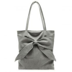 Faux Suede Bow Shoulder Bag