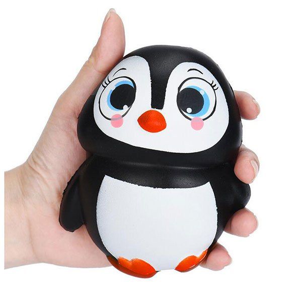 Black White Cartoon Squishy Penguin Slow Rising Simulation Toy RoseGal.com