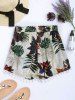 Floral Print Pom Pom Mini Shorts -  