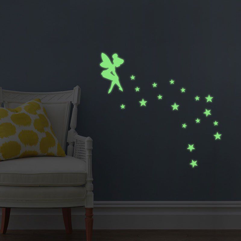 

Creative Fluorescence Star Fairy Luminous Switch Wall Stick, Neon green