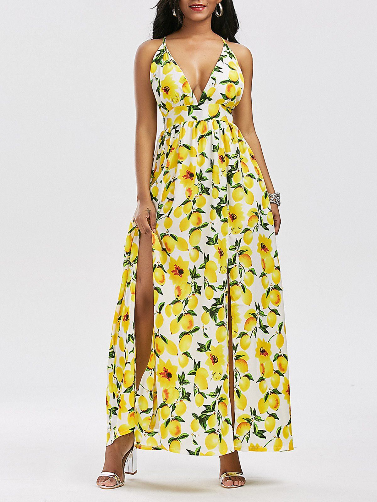 lemon print maxi