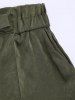 Casual Elastic Waist Self Tie Shorts -  