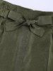 Casual Elastic Waist Self Tie Shorts -  