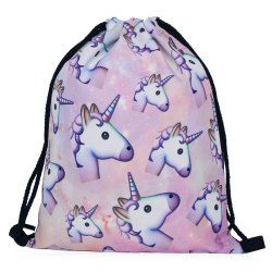 Drawstring Unicorn Print Backpack