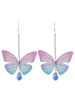 Butterfly Drop Earrings with Acrylic Gem -  