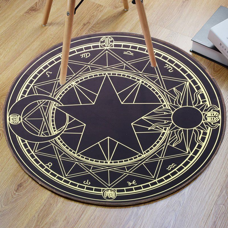 [42% OFF] Crystal Velvet Fabric Magic Circle Round Bathroom Rug | Rosegal