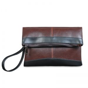Fold Down Contrast Color Wristlet Clutch Bag