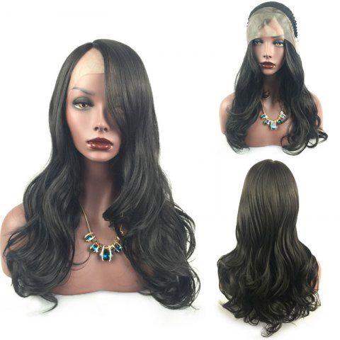 2019 long curly side part lace front synthetic wig