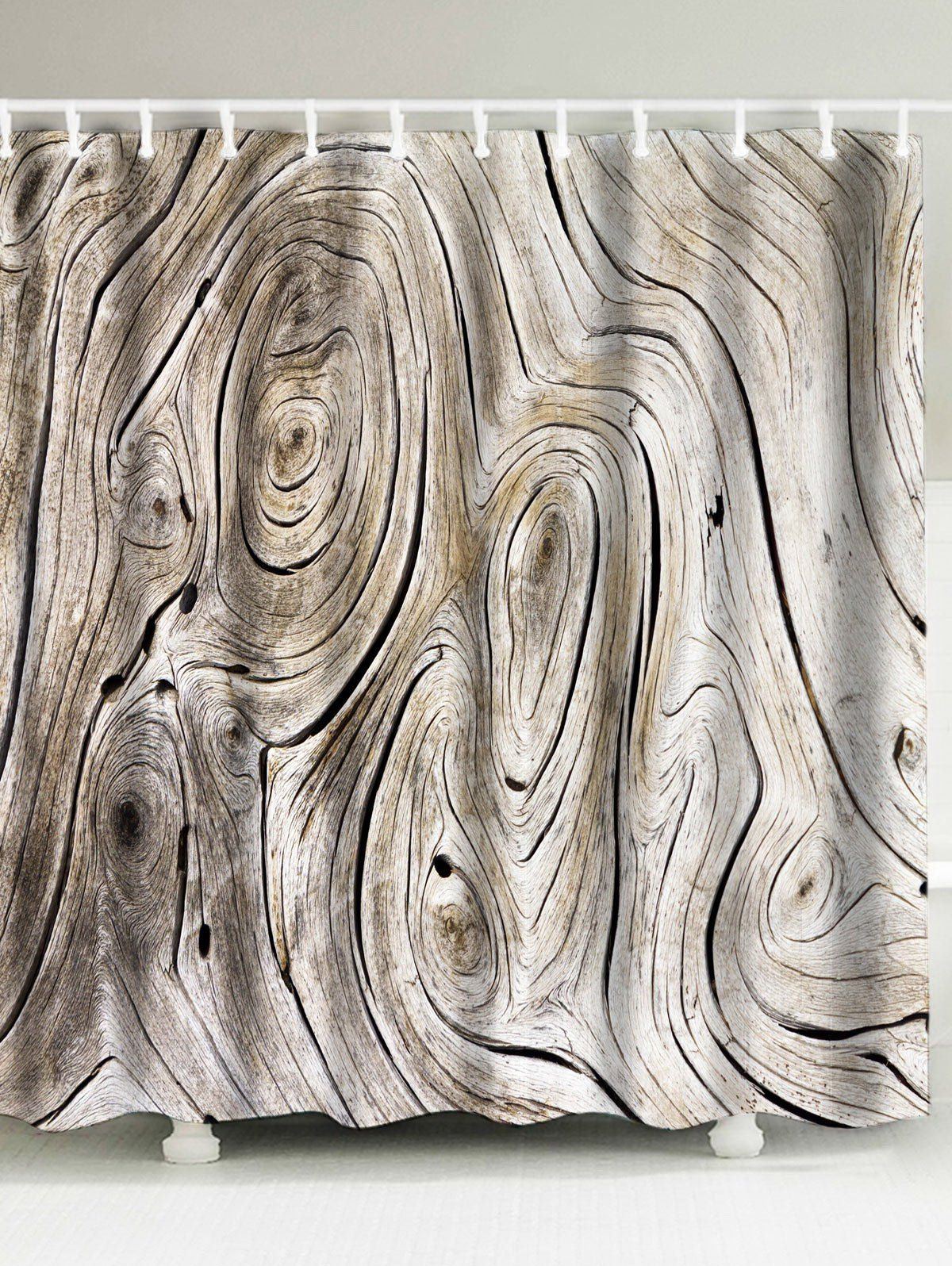 [60 OFF] Wood Grain Waterproof Fabric Shower Curtain Rosegal