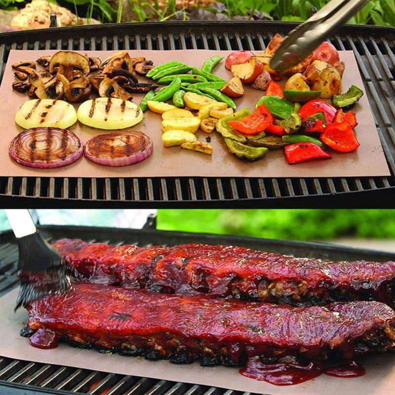 

Outdoor Camping Hiking Barbeque Copper Grill Mat, Copper color
