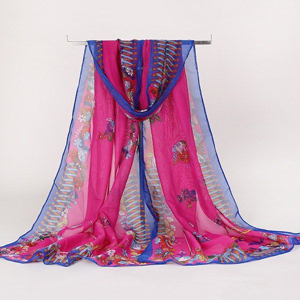 

Lightsome Vintage Ethnic Floral Printed Gossamer Scarf, Tutti frutti