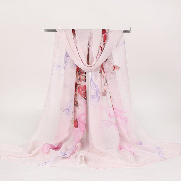 

Lightsome Rose Bush Printed Gossamer Scarf, Shallow pink