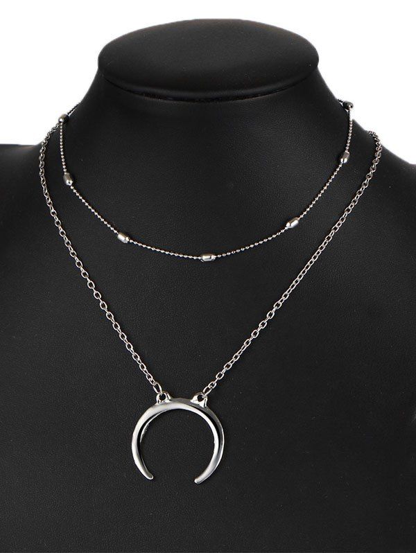 

Gypsy Moon Shaped Pendant Necklace Set, Silver