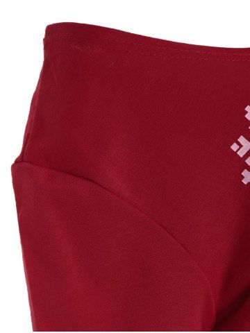 

Snowflake and Letter Print Christmas Sweatshirt, Red