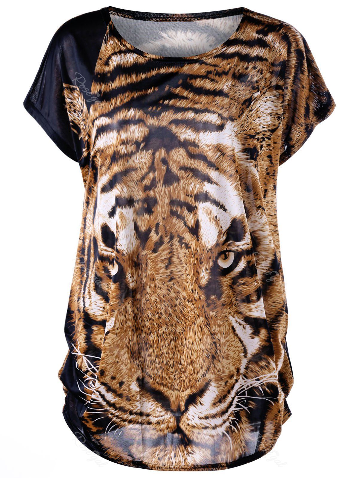 

Tiger Print Plus Size Baggy Top
